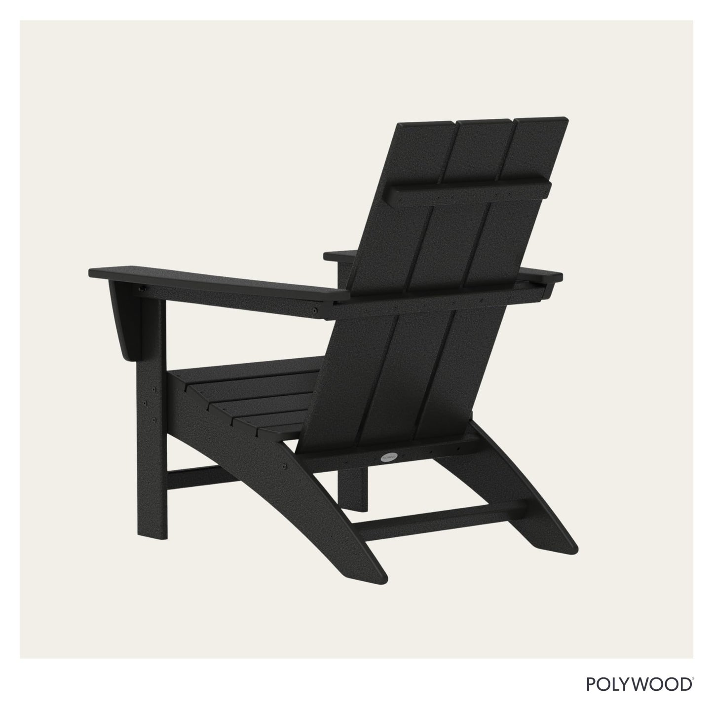 POLYWOOD Modern Adirondack Chair – All-Weather Outdoor Lawn Adirondack Chairs – HDPE, Fade-Resistant & Durable Outdoor Furniture – For Patio, Deck & Fire Pit Chairs – Black