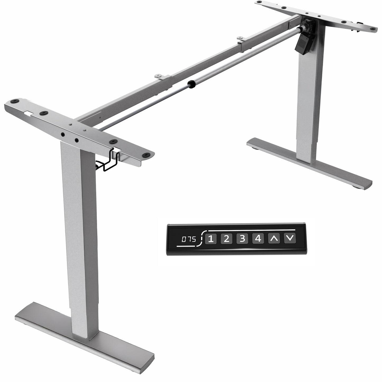 VIVO Electric Stand Up Desk Frame Workstation, Frame Only with 220 lbs Capacity, Brushless Motor Standing Height Adjustable Legs with Memory Controller, Gray, DESK-V100EGY
