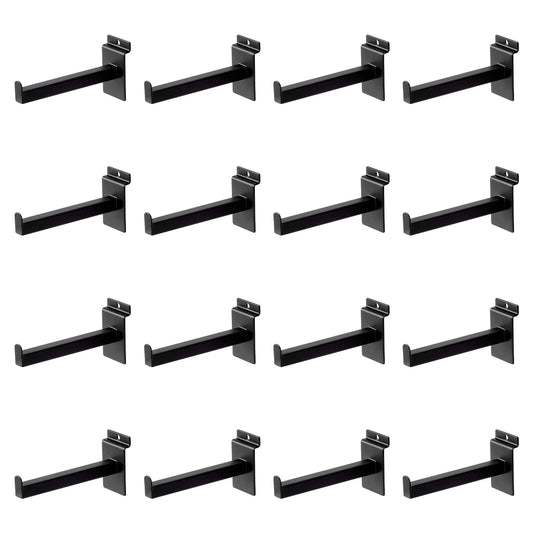 SINCHEEWAY 16 Pack Heavy Duty Tube Slatwall Shelf Brackets, Metal Tubular Slat Wall Brackets with Lip, Slatwall Accessories for Garage, Retail, and Home Storage