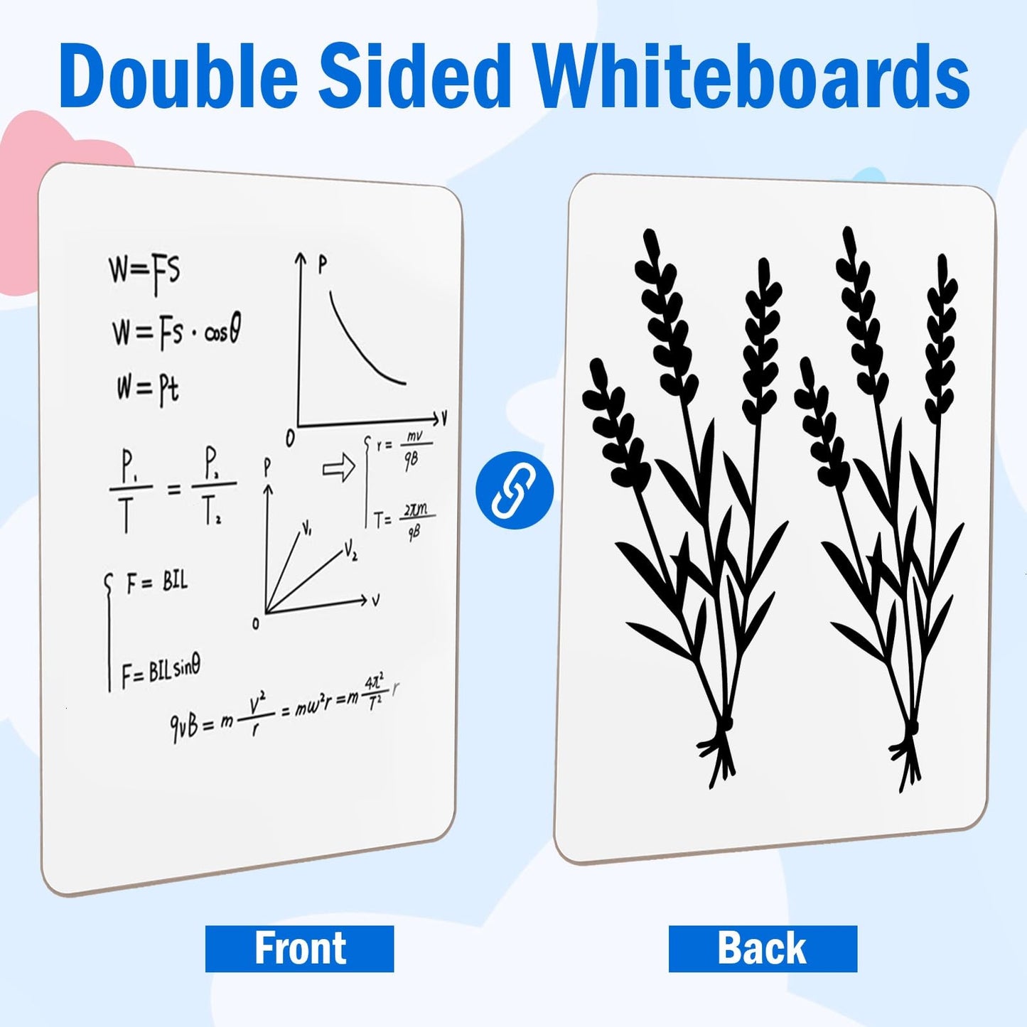 COYMOS 6 Pack Small Dry Erase Boards Classroom Pack 12 x 9 Inch Double Sided Mini White Boards Portable Dry Erase LapBoards for Teacher Supplies with 6 Erasers and 6 Markers