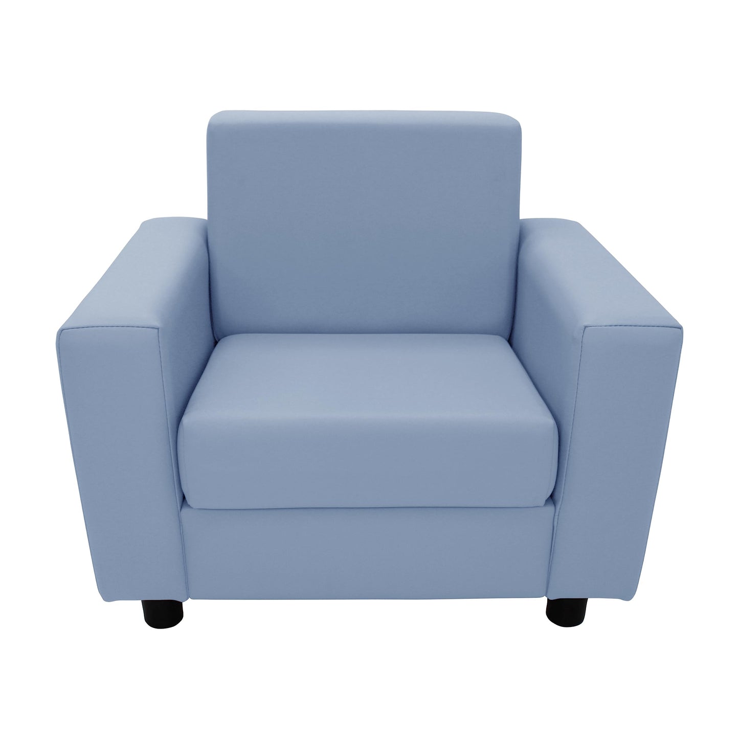 Factory Direct Partners SoftScape Inspired Playtime Classic Reading Chair, Children's Commercial-Grade Upholstered Furniture for Home, Daycare, Preschool; Modern Design - Powder Blue, 14472-PB