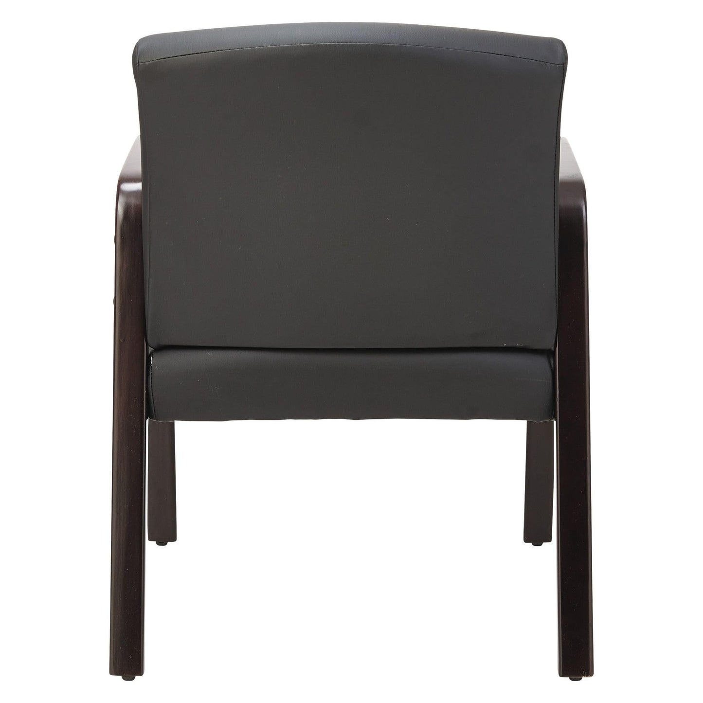 Alera ALE Reception Lounge Series Guest Chair, Espresso/Black Leather