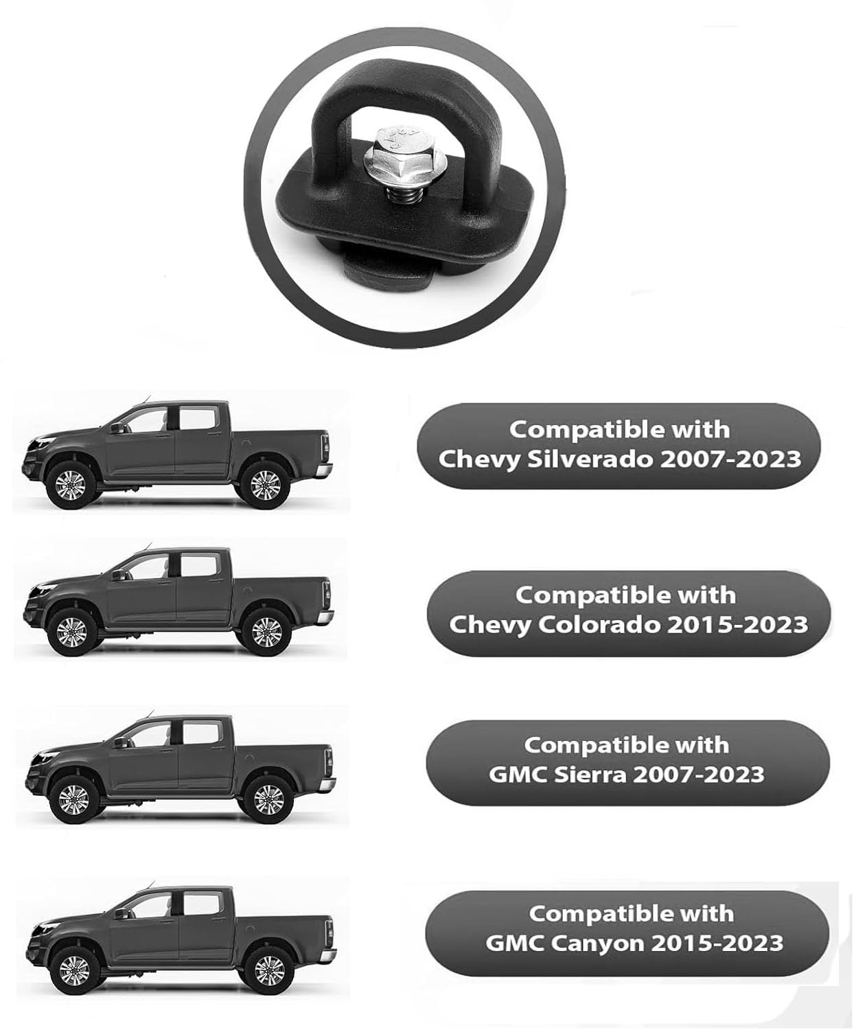 Aliminyy 9pcs Tie Down Anchors Truck Bed Side Wall Anchor Fit for 2007-2023 Chevy Silverado/GMC Sierra,2015-2023 Chevy Colorado/GMC Canyon Pick Up Truck Bed Cargo Hooks, DZ97903