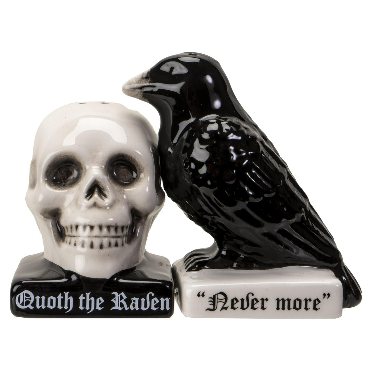 Pacific Giftware Quoth The Raven Halloween Ceramic Salt and Pepper Shakers Set