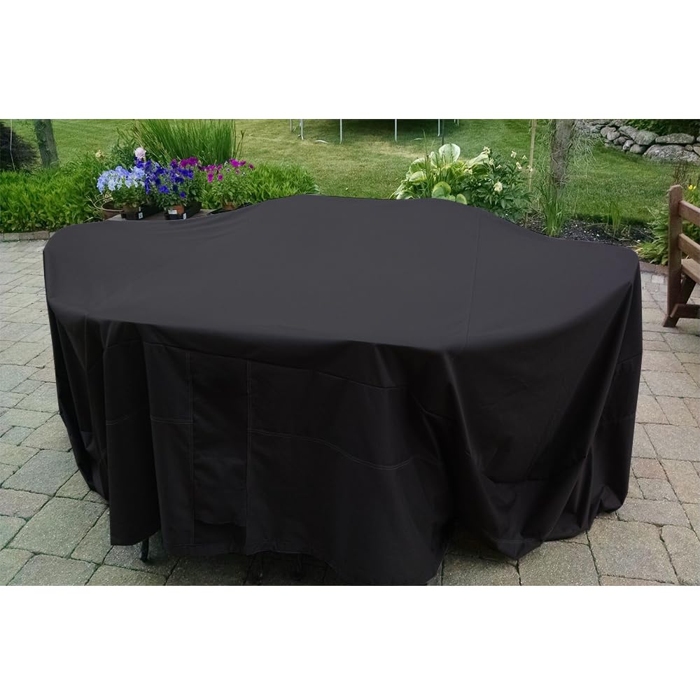 Sbaqurizz 7 Piece Bar Height Outdoor Patio Dining Set Cover for 96 Inch Tall Rectangle Outdoor Patio Bar Set with Table and Swivel Bistro Stools Chairs Heavy Duty Waterproof Cover