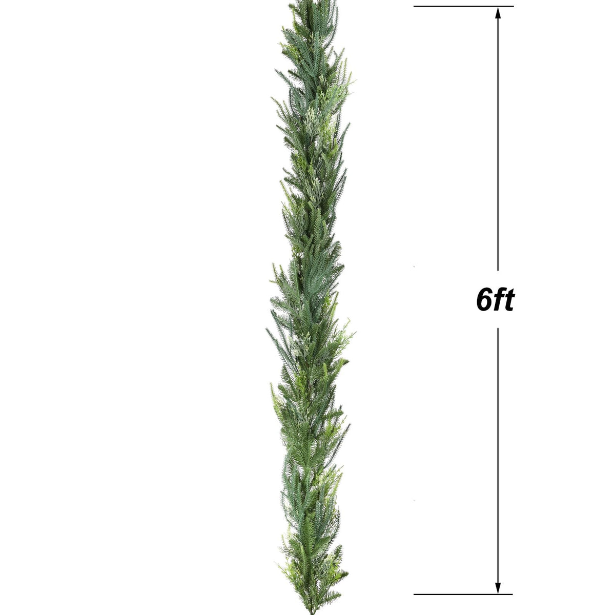 Artiflr Christmas Norfolk Pine and Cedar Garland for Holiday Mantel, Fireplace, Table Decor