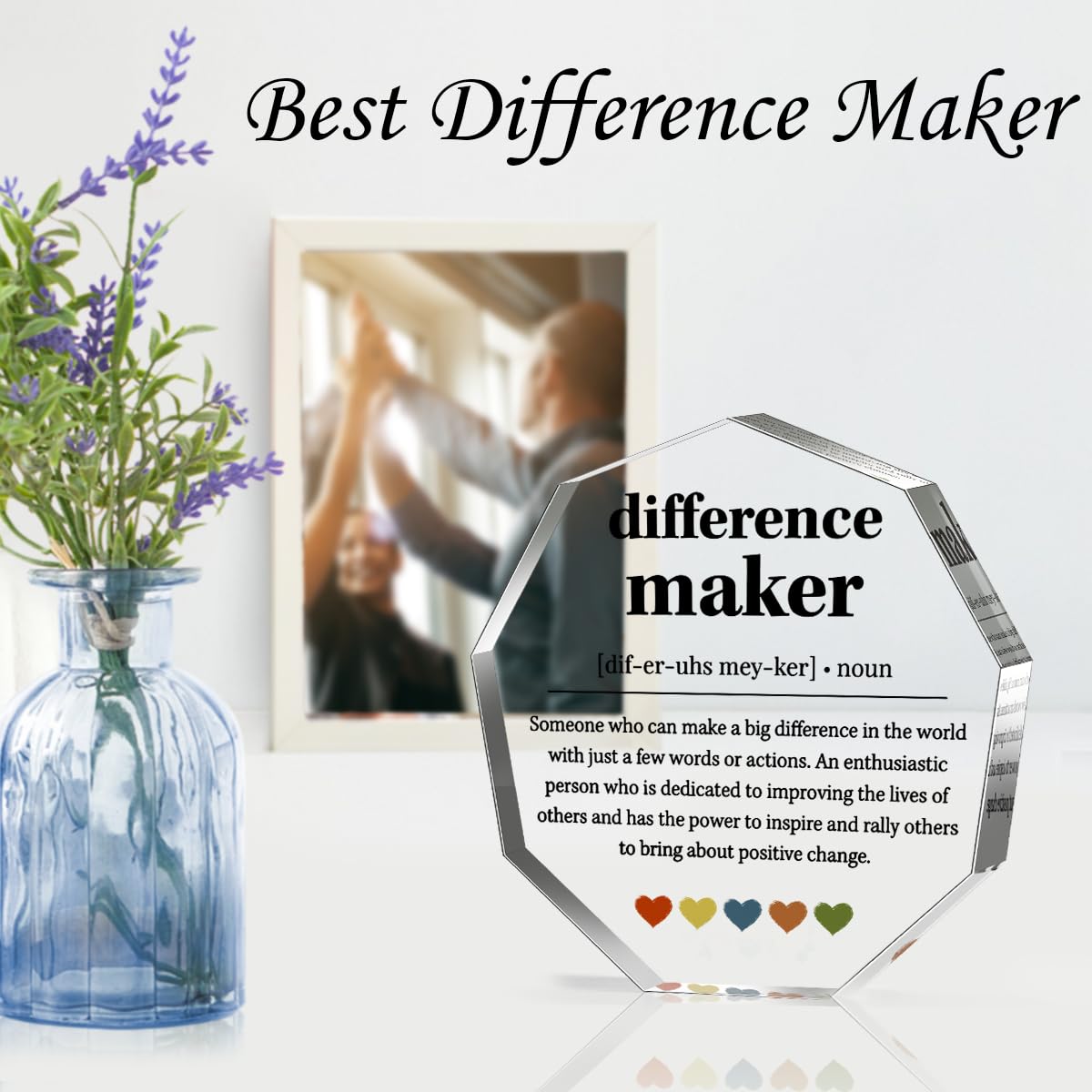 Difference Maker Gifts Thank You Gifts for Leader Boss Best Mom Mentor Coach Boss Manager Coworker Teacher Appreciation Quote Difference Maker Home Office Gift Desk Decor Signs Plaques