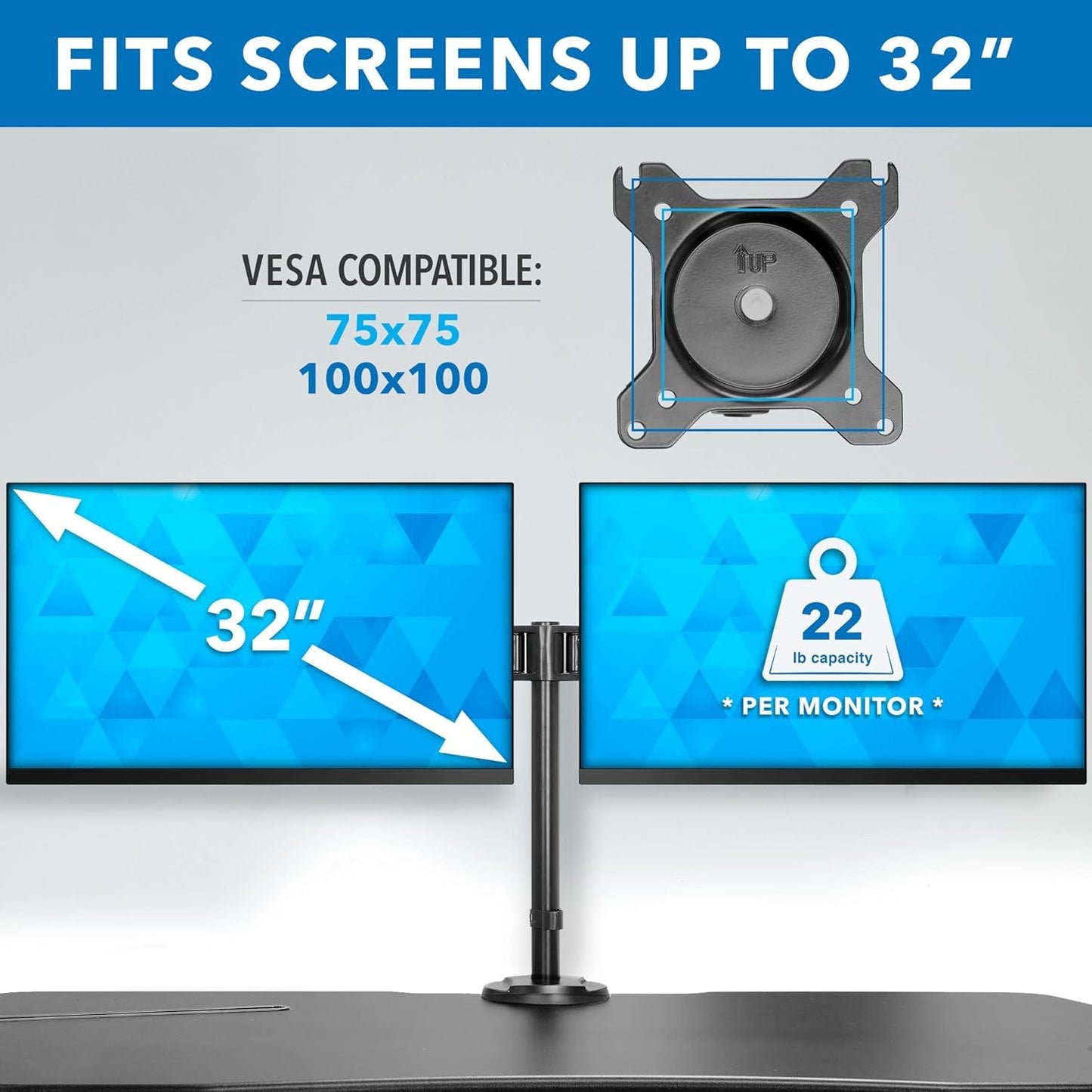Mount-It! Standing Desk Converter Height Adjustable 47" Extra Large Wide Stand Up Desk Riser, Dual Monitor Arm Mounts, Stand Up Desk Convertor with Keyboard Tray, Fits Two Monitors up to 32"