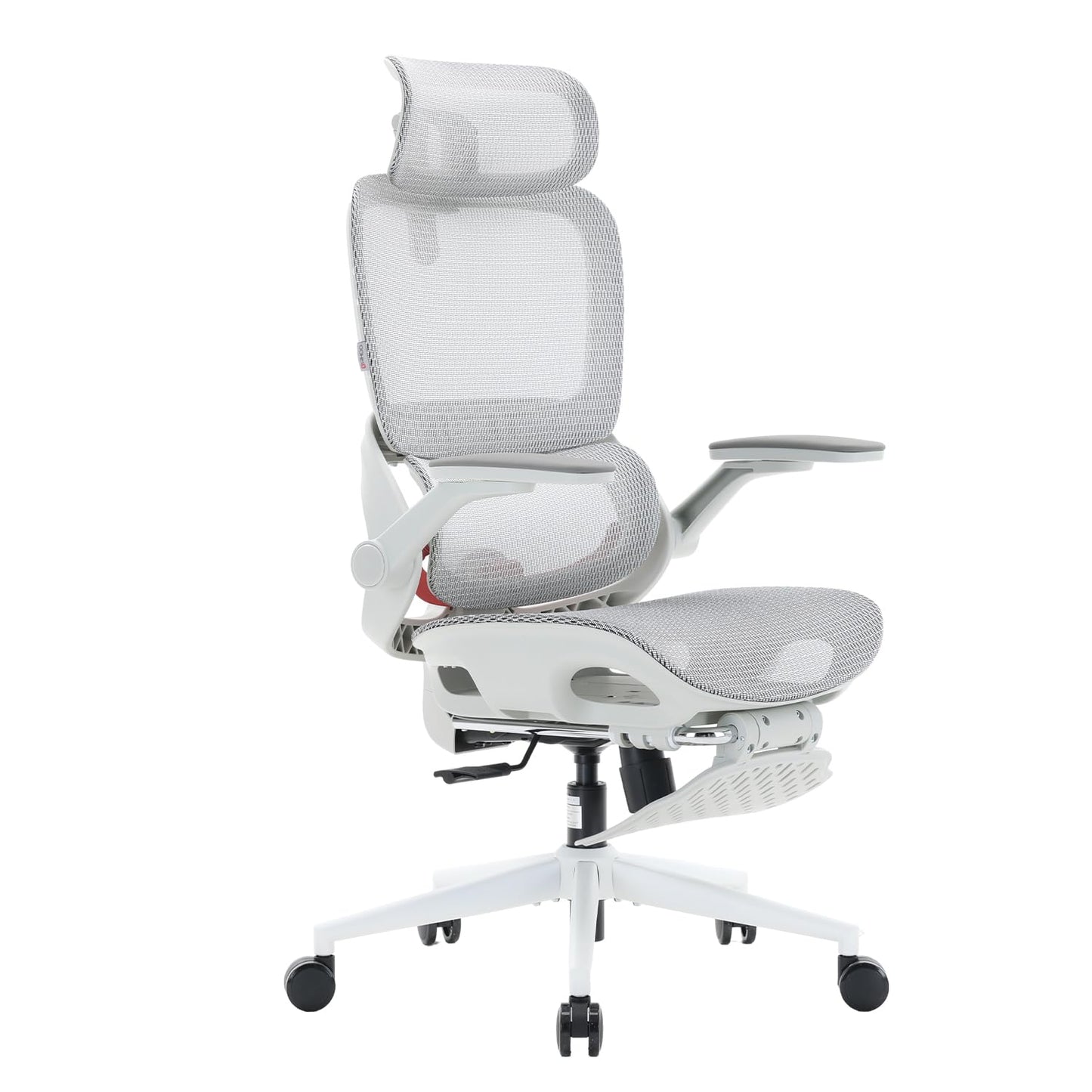 SIHOO B100 Pro Ergonomic Office Chair, Office Chair with Adaptive Lumbar Support, Computer Chair with Dual-Back, Desk Chair with 360° Rotatable & Flip-Up Armrests, 3D Wide Headrest, Light Grey