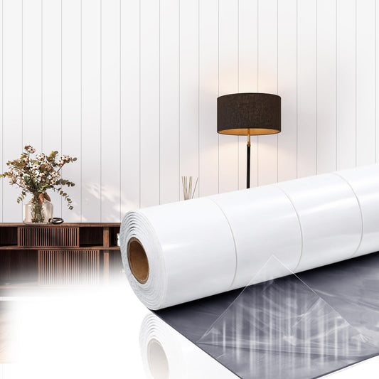Geelin Shiplap Peel and Stick Panels for Walls Self Adhesive PVC Slat Wall 15.75"x 118" Panel Peel and Stick Wallpaper Backsplash Soundproof Wall Panels for Bedroom Living Room Decor Ceiling