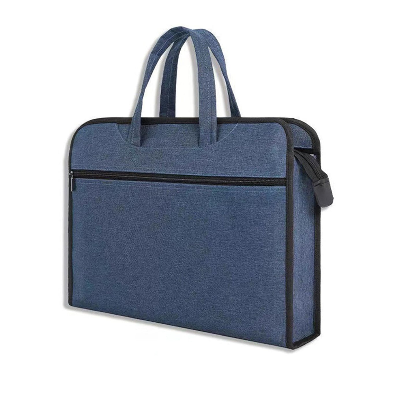 Oxford Zipper Document Bag Portable Document Pouch File Holder Bag for Carry Case Paper Books Laptop Files Carrier (Blue)