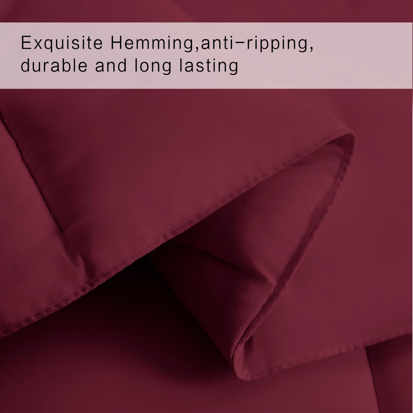 COHOME Premium King Size Comforter, All-Season Quilted Down Alternative Duvet Insert, Luxury Hotel GentleSoft Comforter with Anti-Clump Tech & 8 Tabs - Reversible - Burgundy 90x102 inches