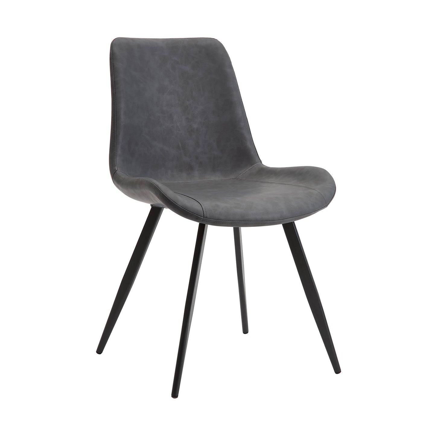Lexicon Kitchen & Dining Room Chairs, Dining Chairs Set of 2, Faux Leather Upholstered Dining Chairs, Black Metal Frame Armless Dining Chairs, Modern Dining Chair, Easy Assembly, Grey