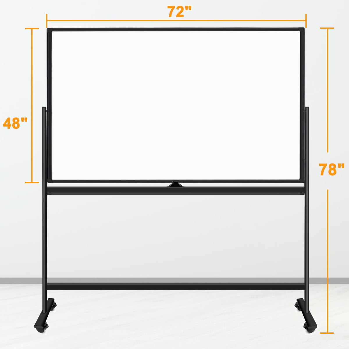 Rolling Whiteboard on Wheels 72"x48", Double-Sided Dry Erase Board with Stand, Big White Board with Stand Portable Magnetic Mobile White Board with 2 Eraser, 6 Markers, 20 Magnets