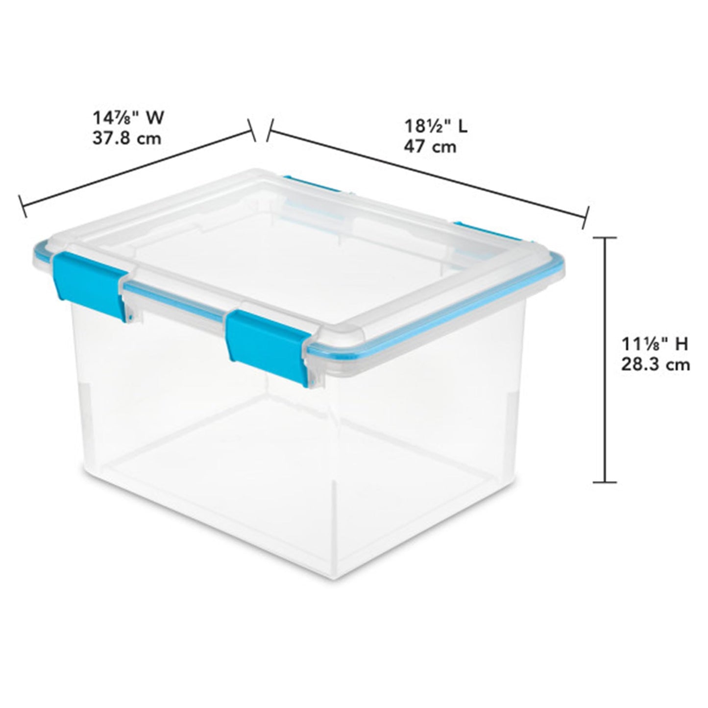 Sterilite 4-Pack Gasket Box, Weather-Resistant Storage Bins with Latching Lids, 32 Quart - Heavy-Duty Organizing Containers for Closet, Bathroom, and Office