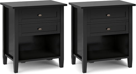 SIMPLIHOME Warm Shaker Solid Wood 24 inch Wide Transitional-Style Bedside