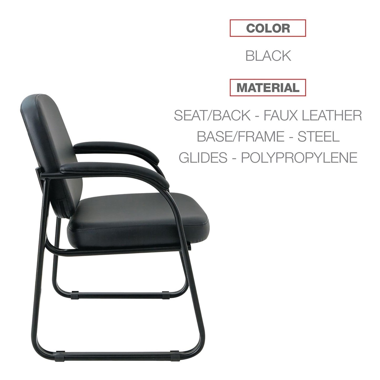 ALERL43C16 - Alera Genaro Series Half-Back Sled Base Guest Chair