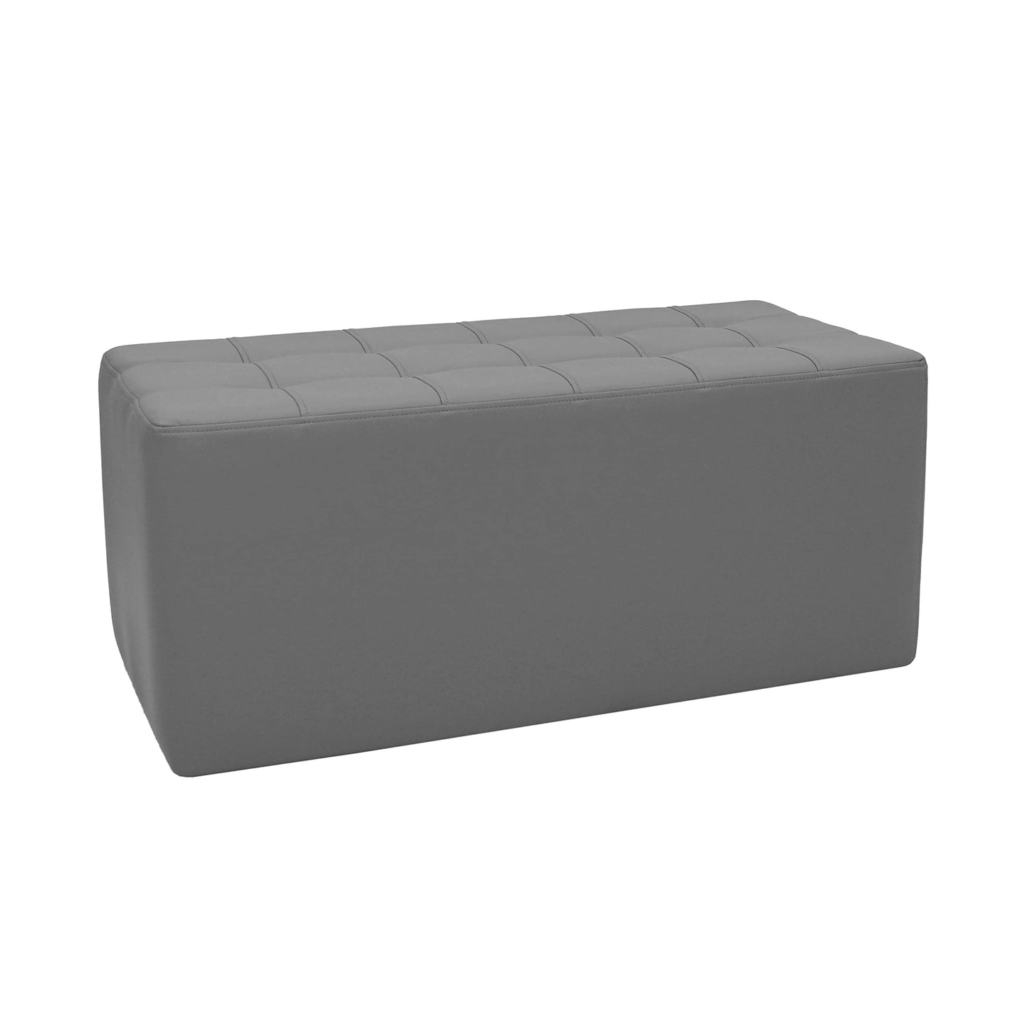 Factory Direct Partners Tufted Rectangle Accent Ottoman Bench Beautifully Upholstered Furniture for Modern Home, Office, Library or Waiting Area Seating, Footstool, Table Use - Gray, 14046-GY
