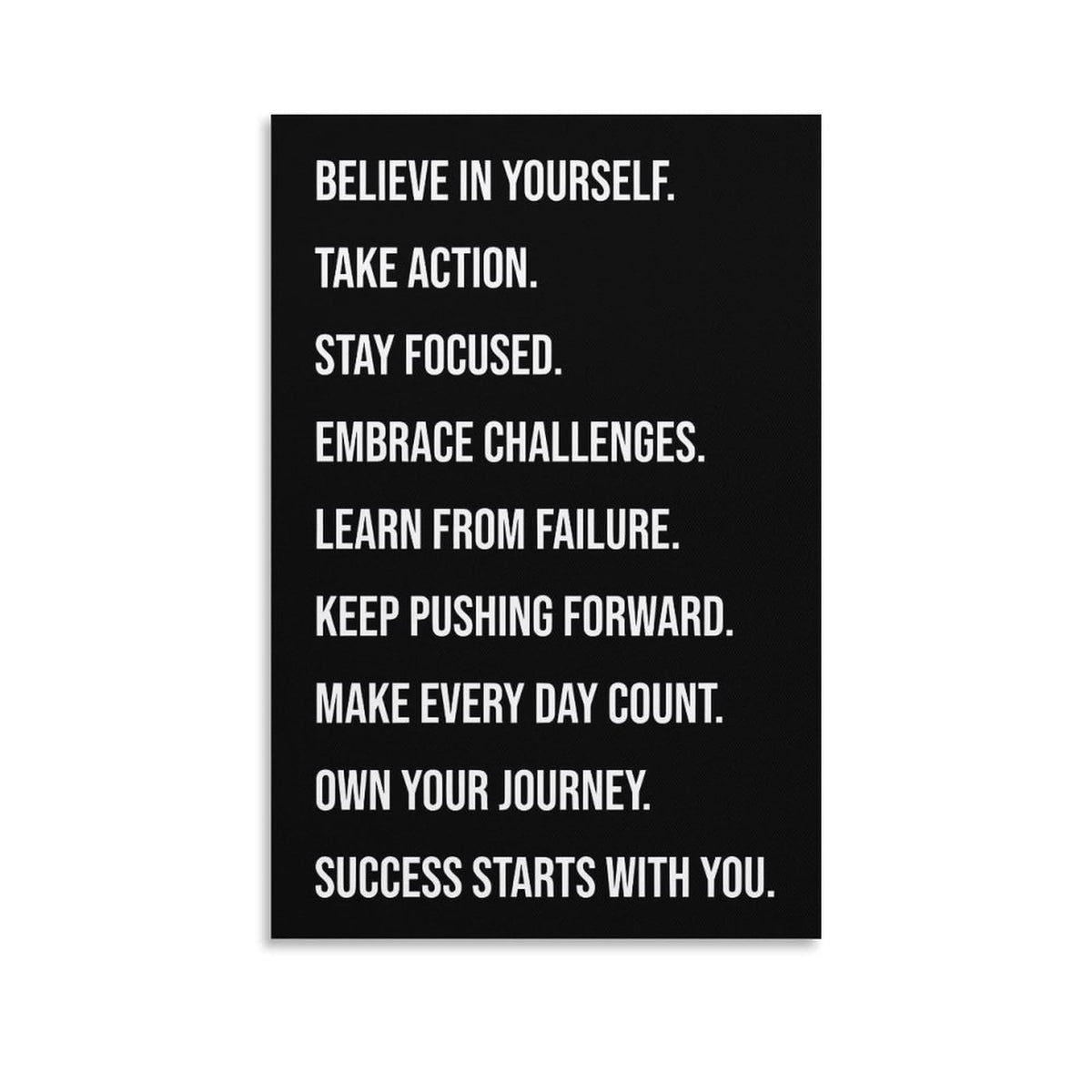 Motivational Gym Quote Build Self Belief Take Action Stay Focused Canvas Printing Wall Art Prints Wall Decor Posters Scandinavian Bohemian Typography for Living Room Office 12x18inch(30x45cm)
