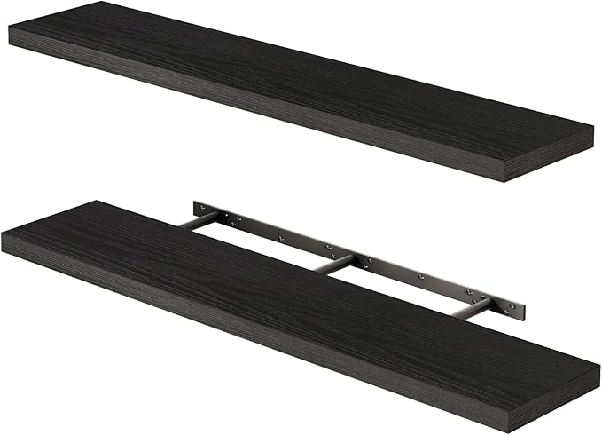 Fixwal Floating Shelves for Wall, 47.2" Long Heavy Duty Wall Mounted Rustic