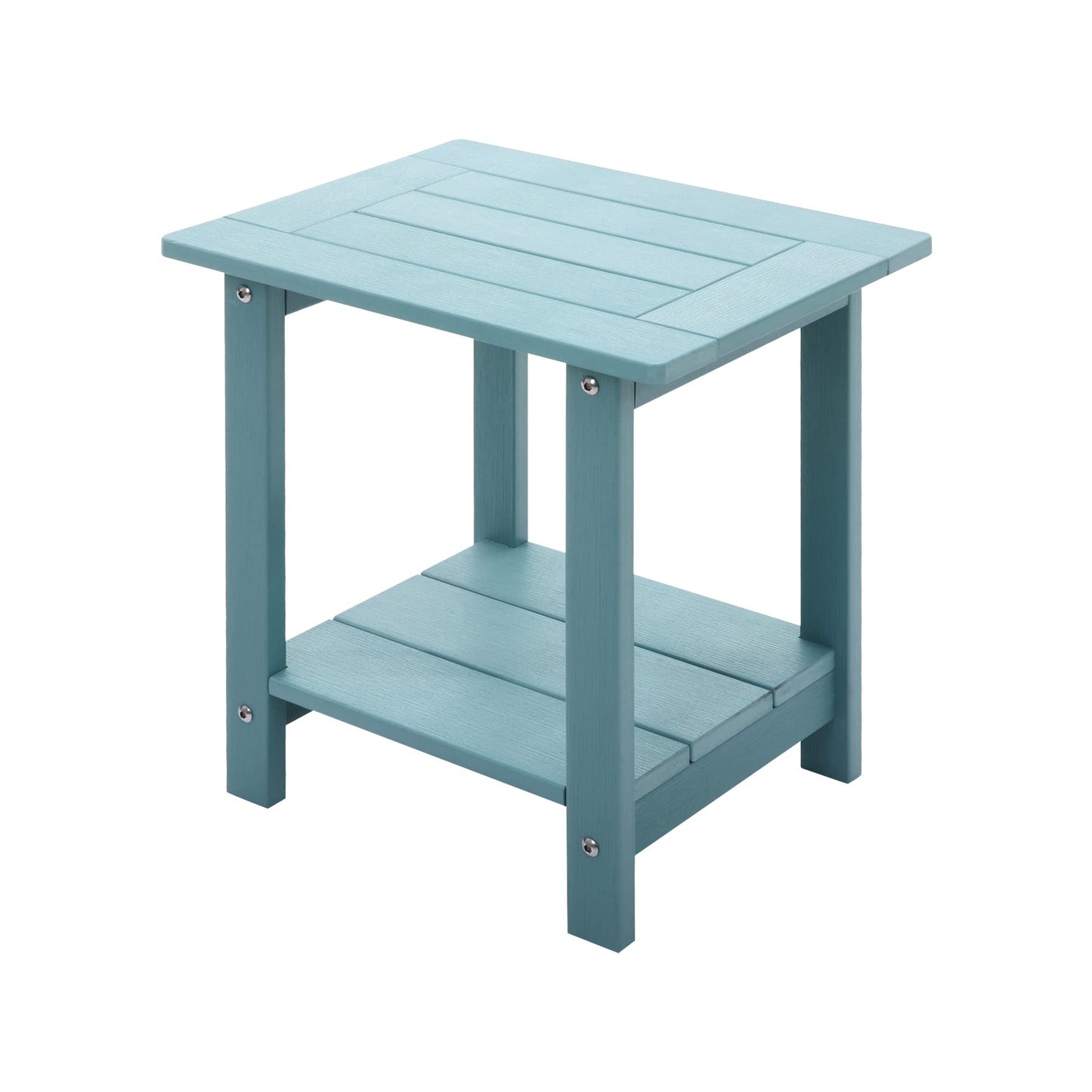 Meluvici Double Adirondack Side Table Weather Resistant, Outdoor Rectangular End Table for Adirondack Chair, Aruba
