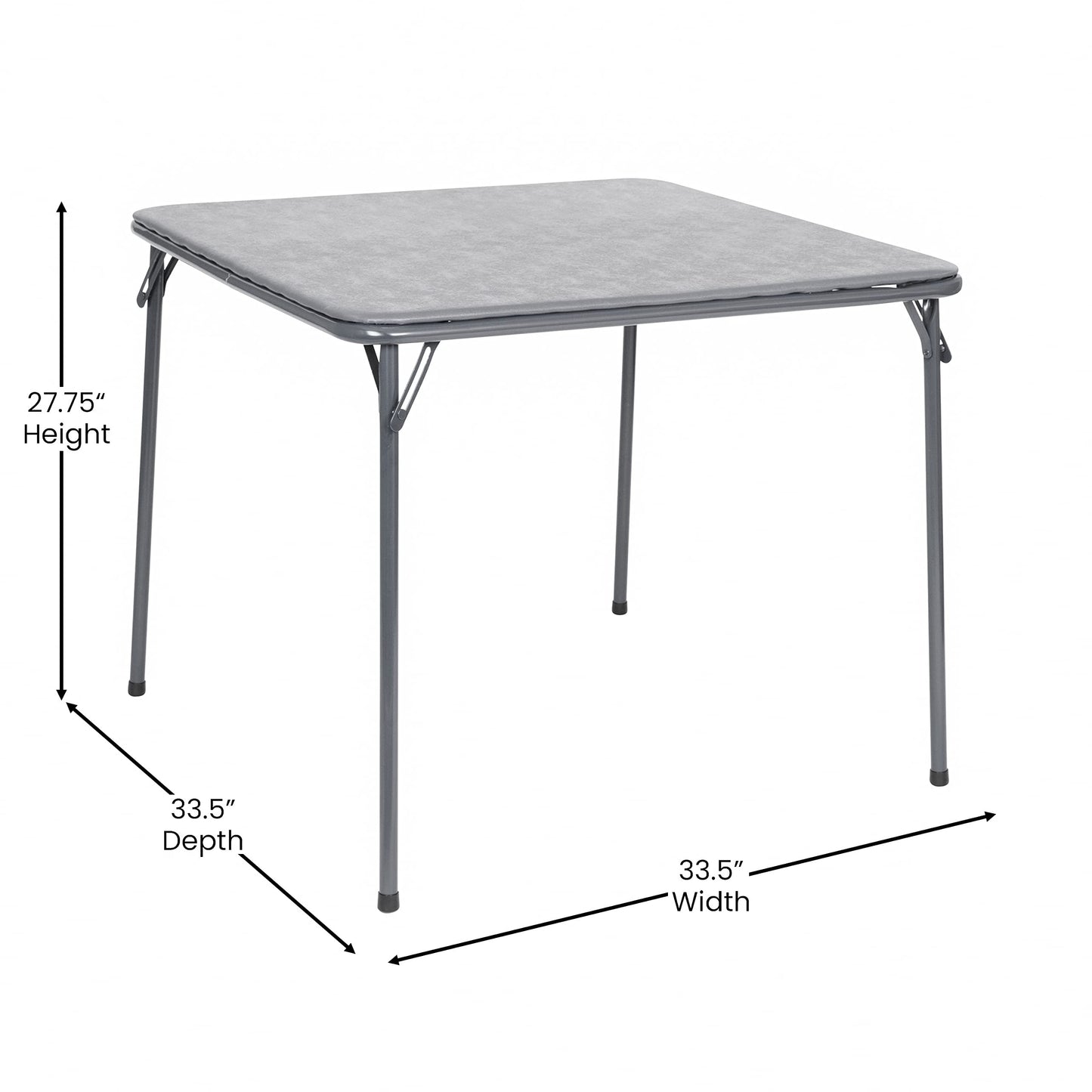 Flash Furniture Madison 5-Piece Folding Card Table and Chairs Set, Portable Event Table and Chairs Set for Indoor and Outdoor Gatherings, Gray