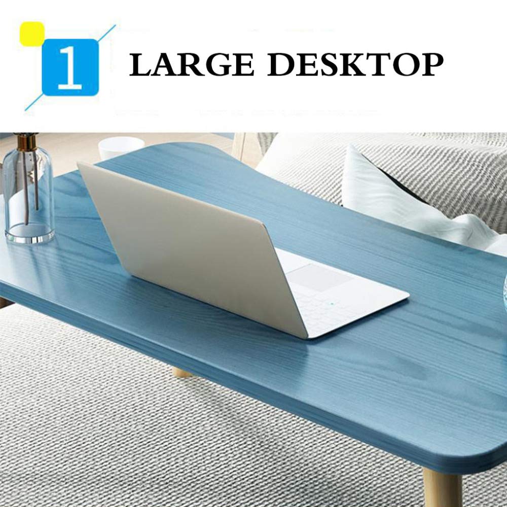 Wooden Laptop Bed Table,Sofa Stand with Large Desktop,Suitable for Living Room,Bedroom and Office,ARC-White