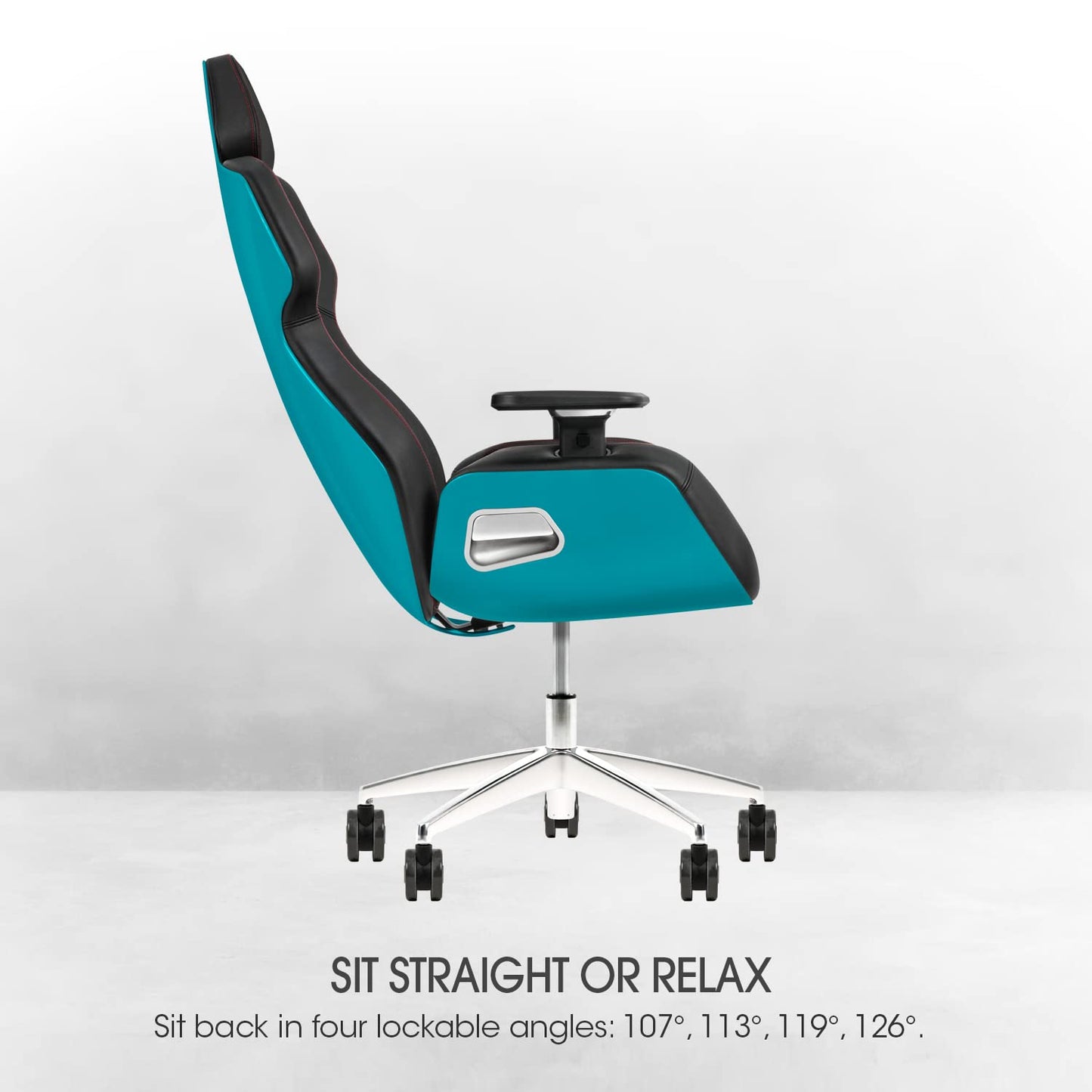 Thermaltake Argent E700 Real Leather Gaming Chair (Ocean Blue) Design by Studio F∙A∙Porsche, GGC-ARG-BLLFDL-01