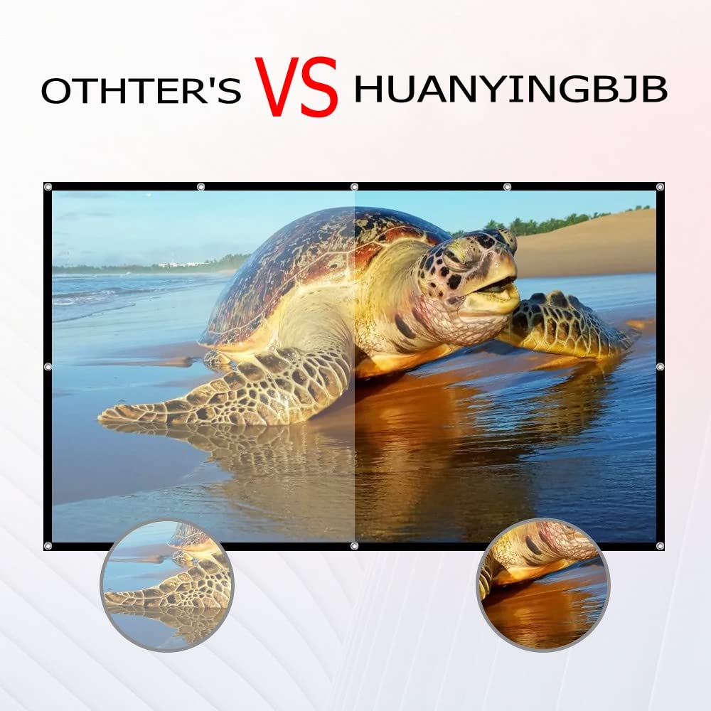 Projector Screen,HUANYINGBJB 4K 16:9 HD Rear Front Projector Screen Foldable Projection Screen Double-Sided Portable Outdoor Indoor Projector Screens for Movie Home Theater (120)