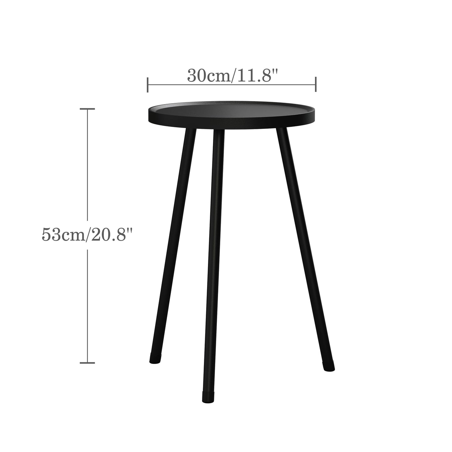 YAUKTAK Small Couch Side Table, Drink Table, Mini Round End Table, Coffee Table, Snack Table for Small Spaces, Living Room, Bedroom, Sofa LET520BK