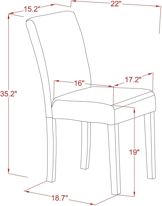 East West Furniture ABP6T24 Abbott Parson Chairs