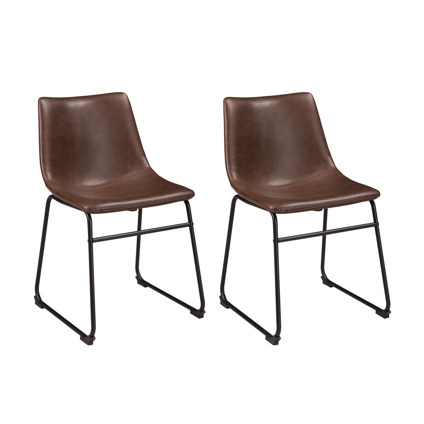 Signature Design by Ashley Mid Century Centiar 18.75" Dining Bucket Chair, 2 Count, Black and Brown