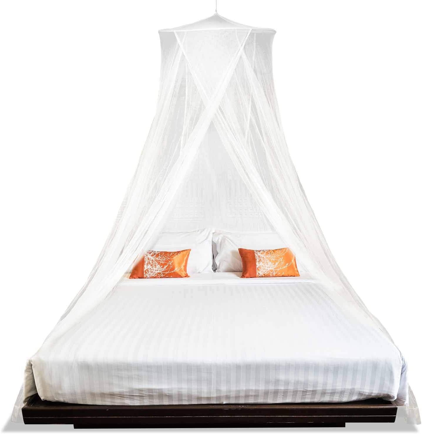 MEKKAPRO Extra-Large King Mosquito Bed Net, Made for King Queen and Twin, Bed Mosquito Netting | Bed Canopy Curtains, White Mosquito Netting