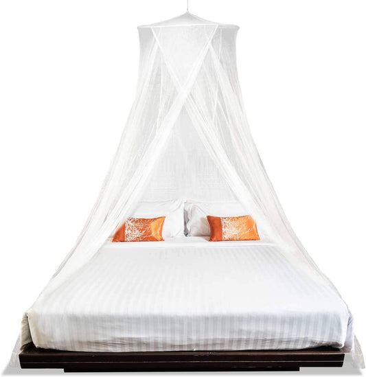 MEKKAPRO Extra-Large King Mosquito Bed Net, Made for King Queen and Twin, Bed Mosquito Netting | Bed Canopy Curtains, White Mosquito Netting