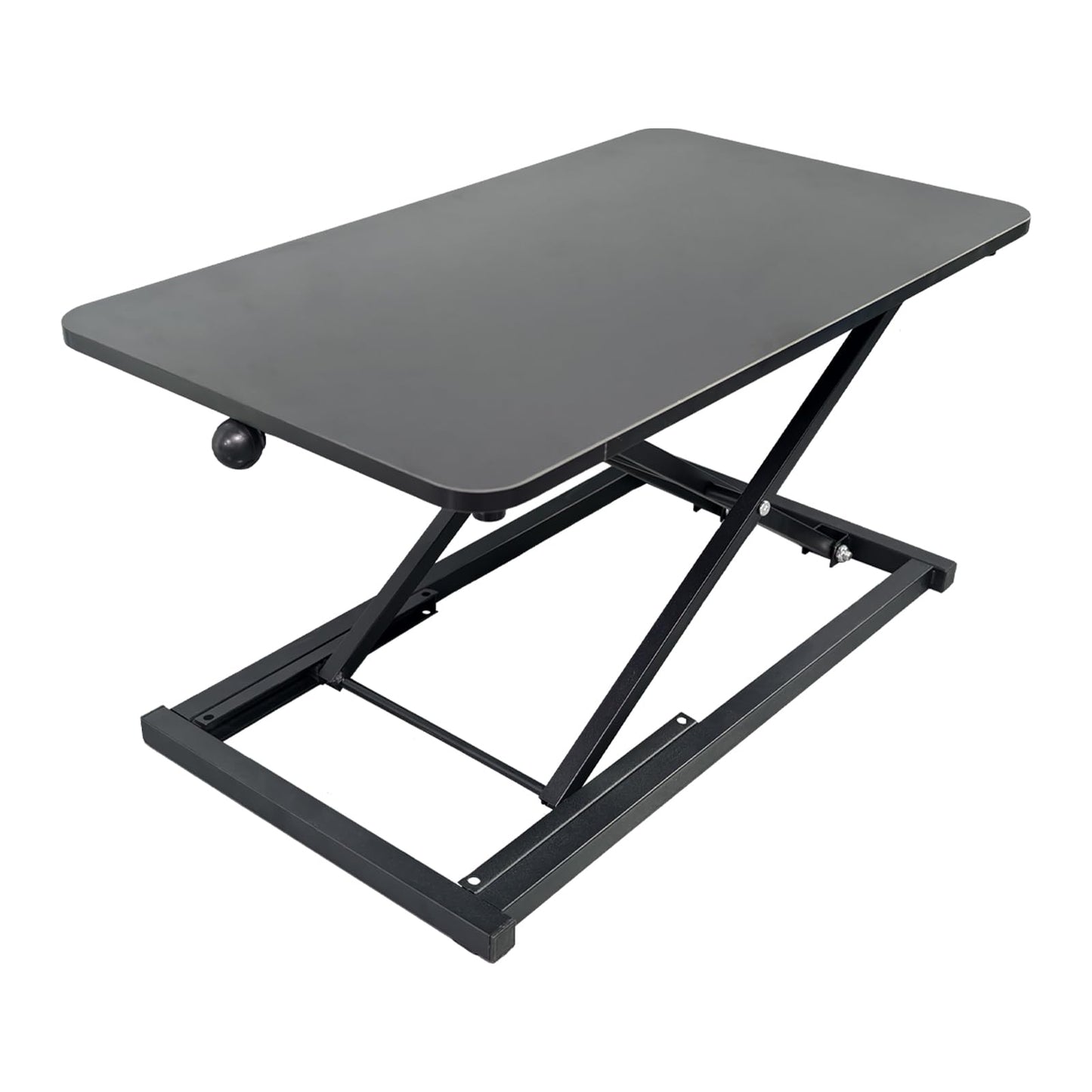 Amestar 23.6 Inch Standing Desk Converter Adjustable Height, Black Computer Desk, Sit Stand Tabletop Monitor and Laptop Riser Platform Workstation, Computer Keyboard Stand for Desktop