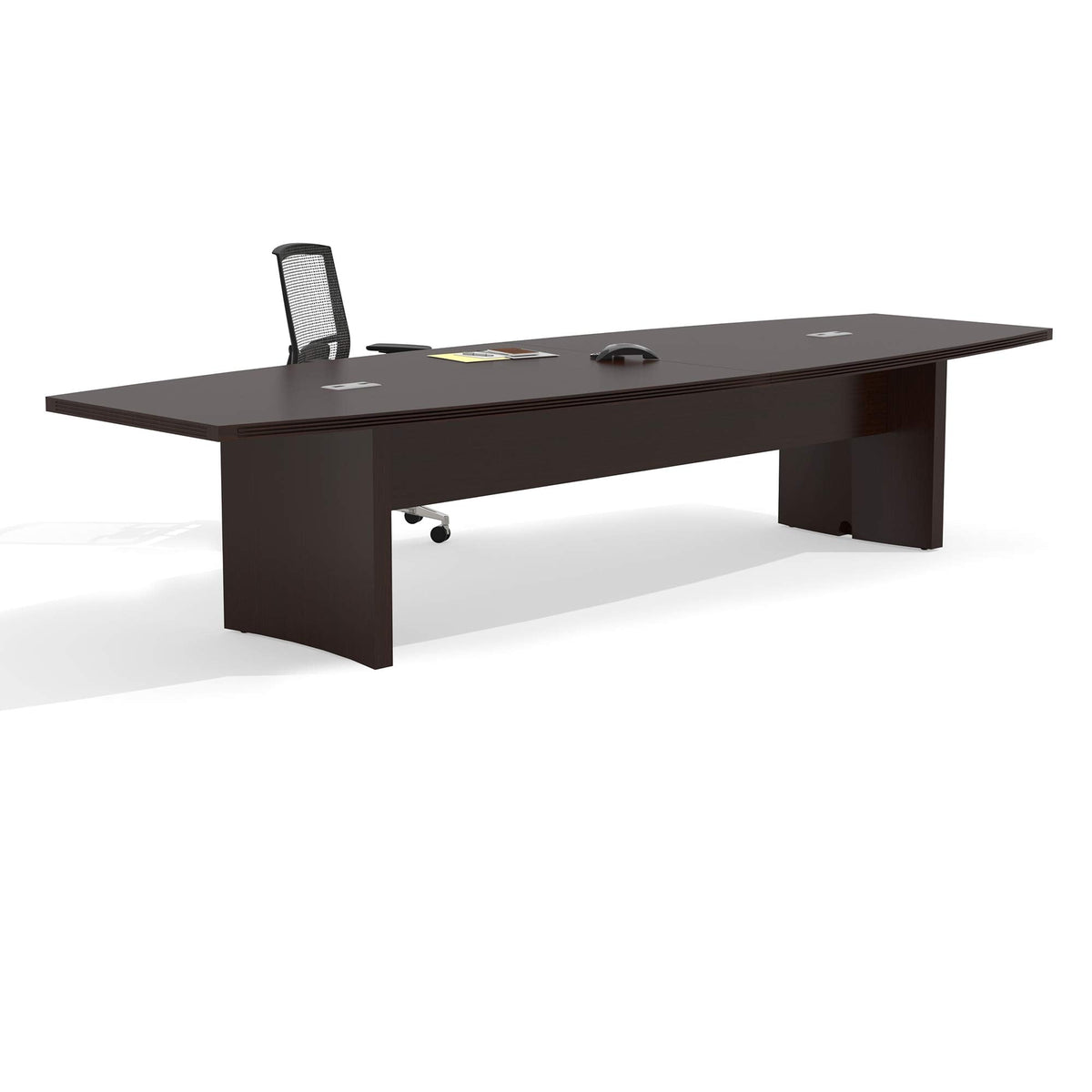 Safco Aberdeen 12 ft Conference Table, Contemporary Laminate, for Modern Business and Meeting Rooms, Mocha