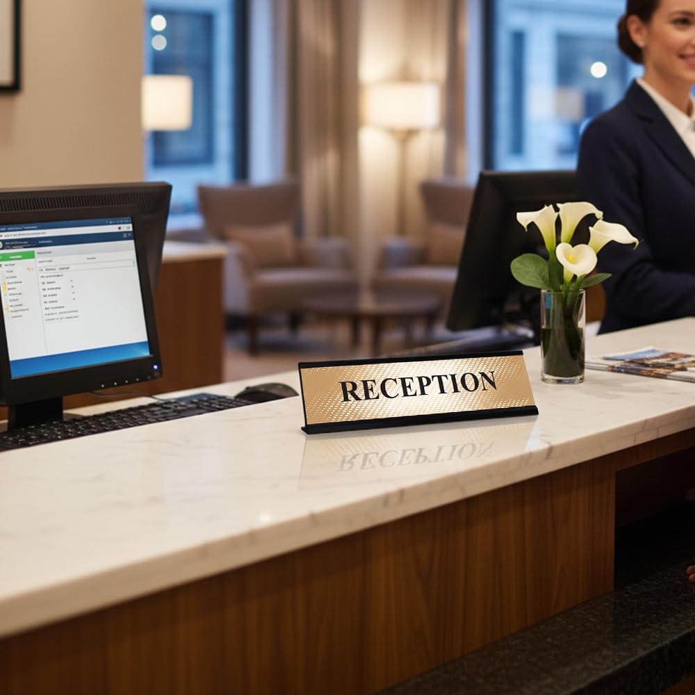 Reception, Designer Series Desk Sign, Novelty Nameplate (2 x 8")