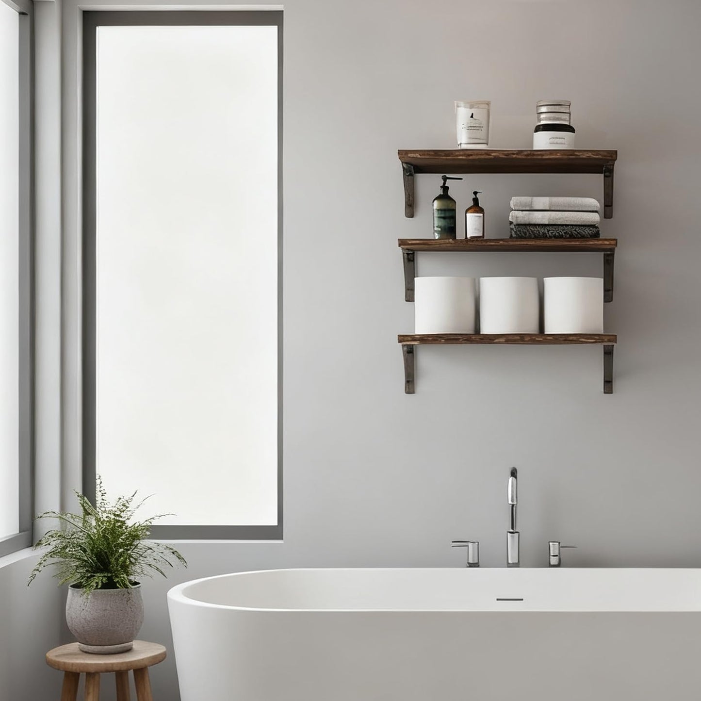 Fixwal Wall Shelves Floating Shelves for Wall Bedroom Bathroom Living Room Kitchen Storage and Decor(Brown, Set of 3, 16.5 Inch)