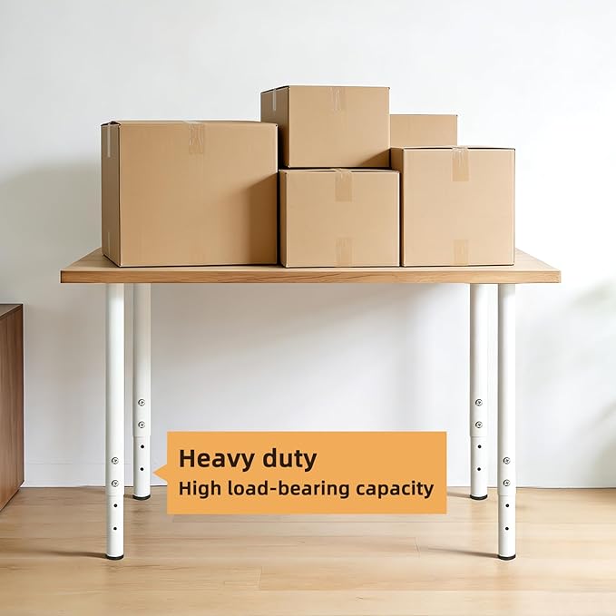 QLLY Adjustable Metal Table Leg, 24-40 inch, Home Office DIY Desk Leg,