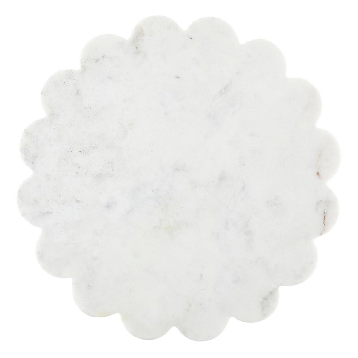 Santa Barbara Design Studio Marble Charcuterie Boards Cheese Board Round Scalloped Cutting Board, 12" Diameter, White