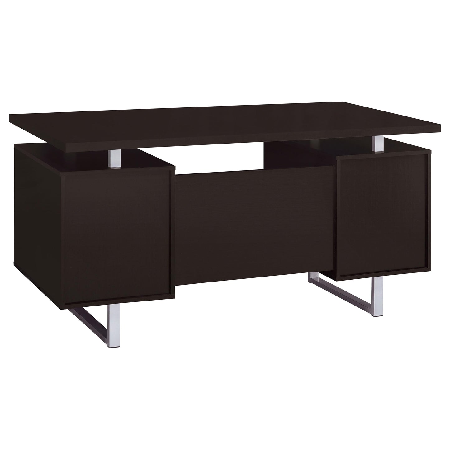Coaster Home Furnishings - Lawtey - Engineered Wood - 60-Inch Computer Desk with File Cabinet and Standage Drawers, Metal Frame, Contemporary Style - Home Office - Cappuccino - 801521