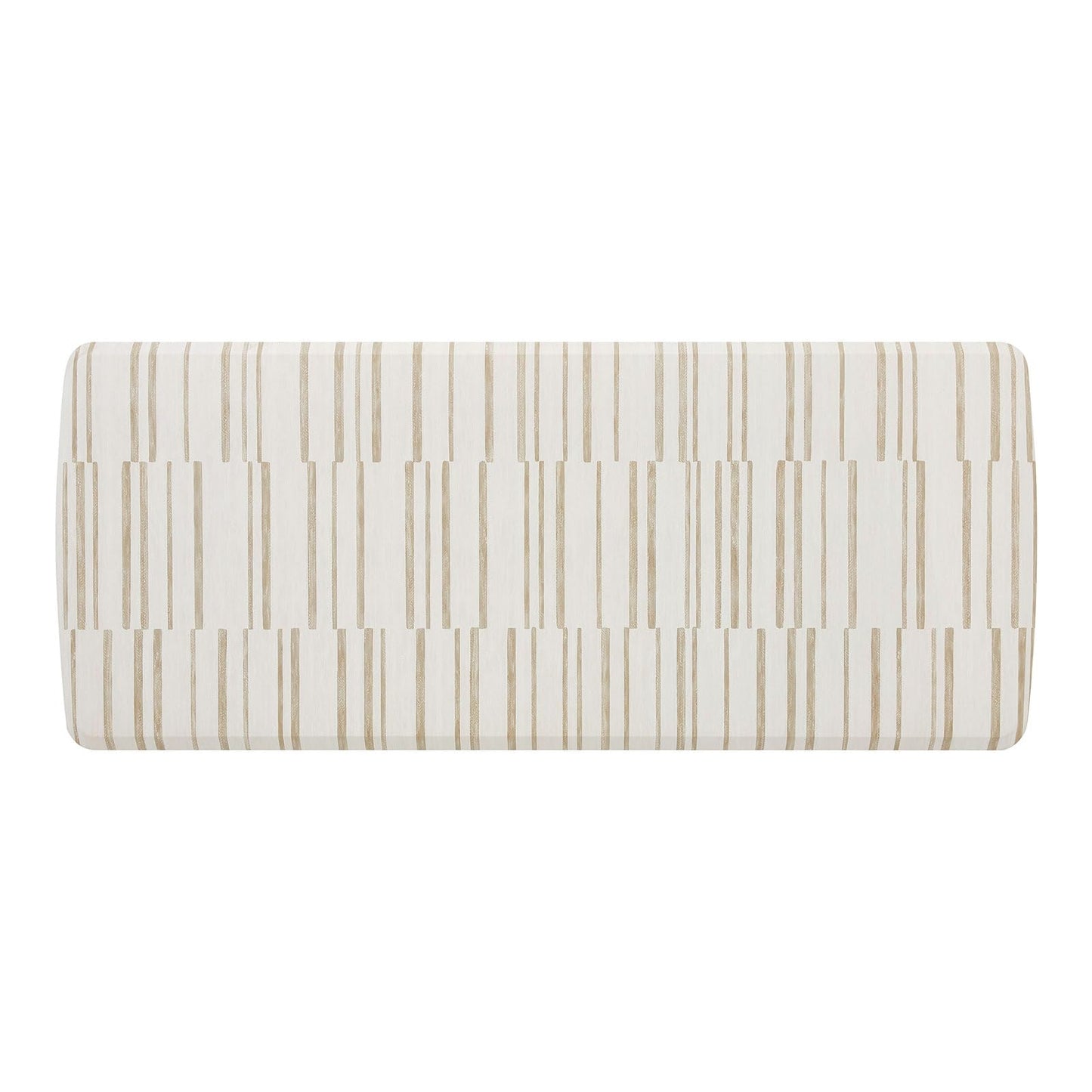 House of Noa Nama Standing Mat – Anti-Fatigue Kitchen Mats for Floor, Cushioned & Non-Slip Comfort Mat for Standing, Thick Foam Anti-Fatigue Mat for Kitchen & Workspaces, Nara Stripe Natural 30" x 72"