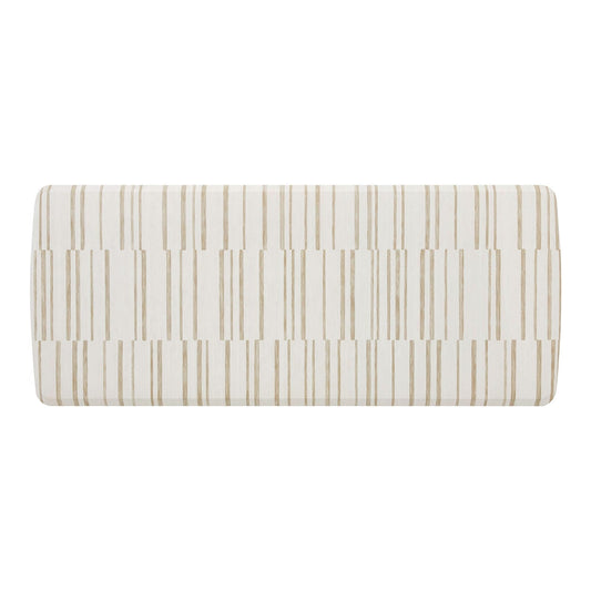 House of Noa Nama Standing Mat – Anti-Fatigue Kitchen Mats for Floor, Cushioned & Non-Slip Comfort Mat for Standing, Thick Foam Anti-Fatigue Mat for Kitchen & Workspaces, Nara Stripe Natural 30" x 72"