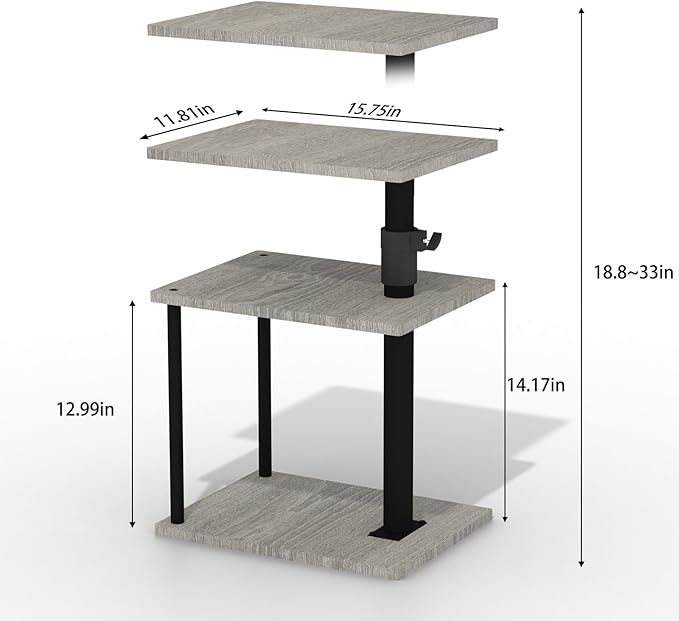 Faesun Swivel Side Table for Couch Arm, Adjustable C End Table for Recliner or