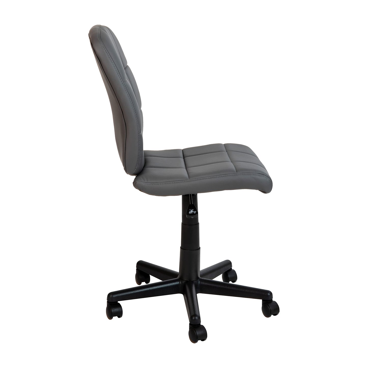 Flash Furniture Clayton Mid Back Swivel Task Chair - Gray Vinyl Upholstery - Tufted Back and 360° Swivel
