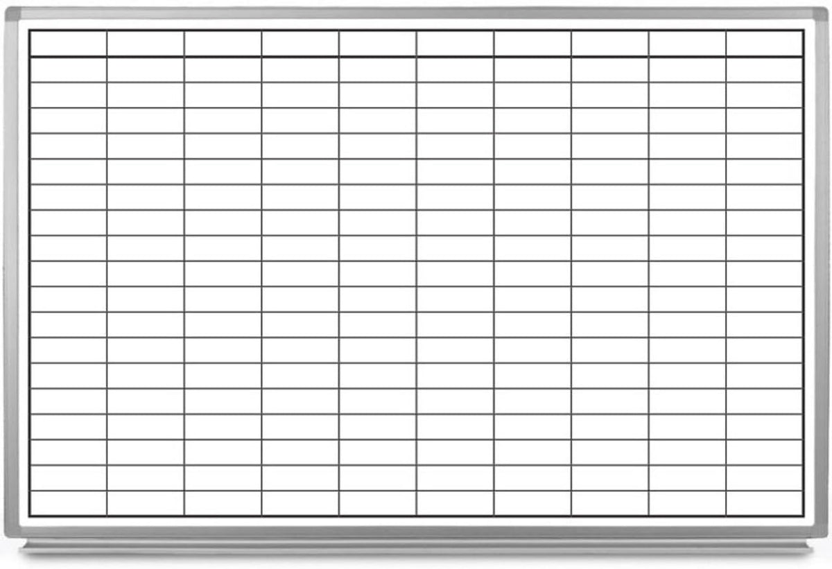 Creative Safety Supply Magnetic Grid Dry Erase Whiteboard – Wall Mounted with Aluminum Frame & Marker Tray – Easy Erase Planning Board for Office, Warehouse & Project Management 36" x 24"