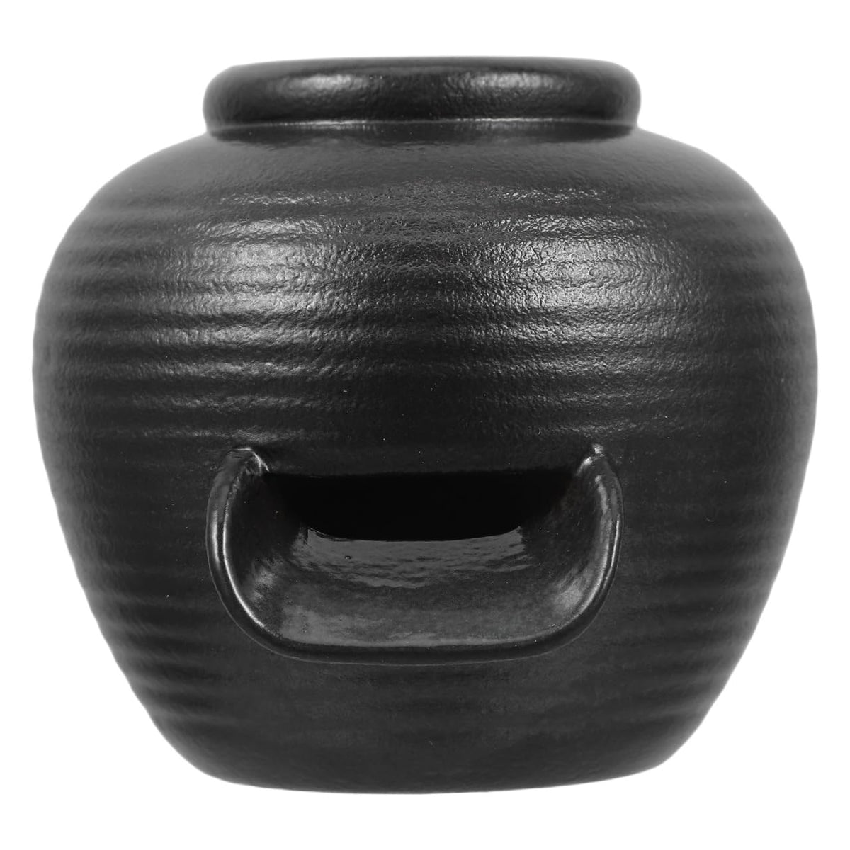 ibasenice Mini Ceramic Fountain Jar 3.54In Tabletop Water Feature with U-Shaped Spout Indoor Circulating Waterfall for Zen Garden Office Home Decor