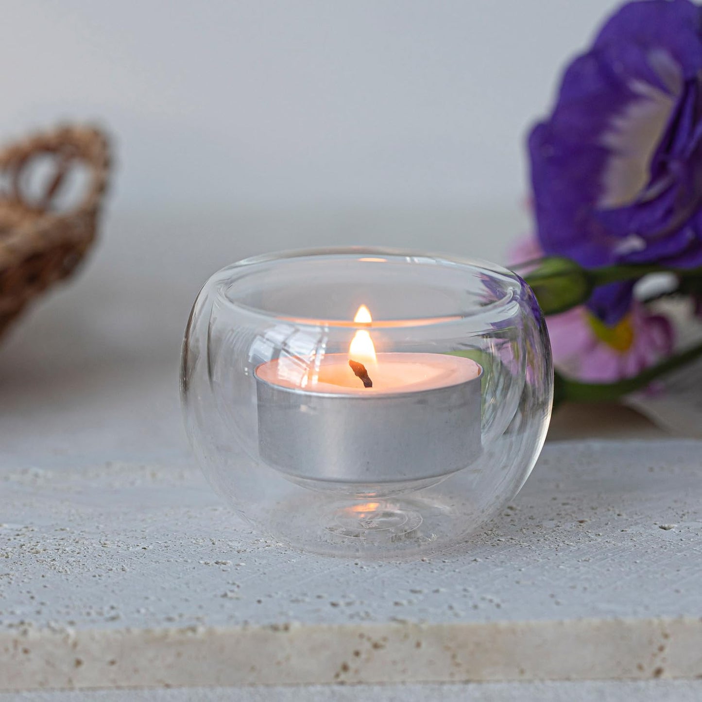Ner Candles 50-Count Unscented Tea Lights Candle in Bulk, Smokeless, Dripless & Long Lasting 4.5-Hours Small Votive Mini Tealight Candles for Home, Pool, Shabbat, Weddings & Emergencies (Pack of 50)