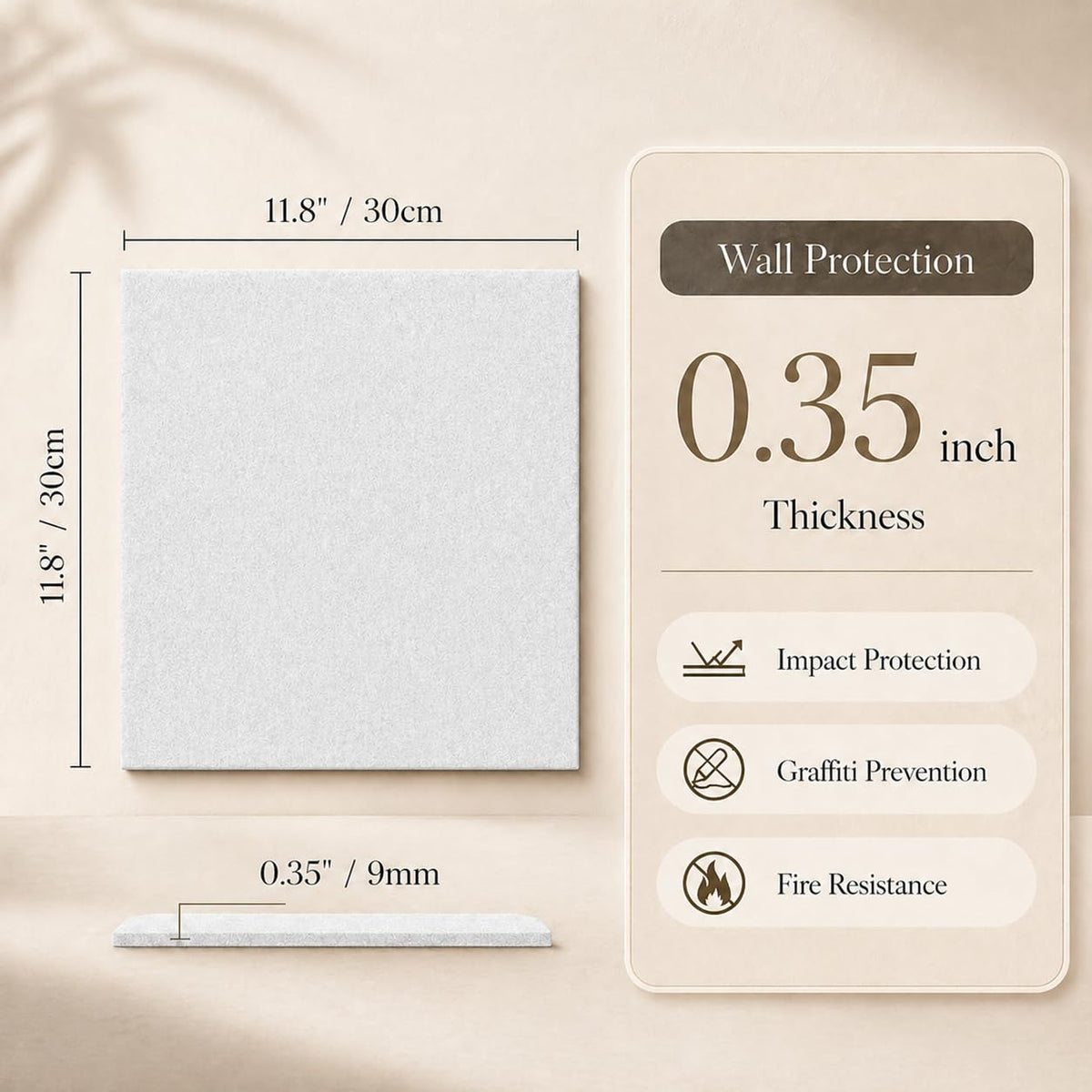 Baysola Felt Bulletin Board Panels 48 x 36 Inch Self Adhesive Wall Tiles Cork Board Alternative for Office Classroom Photos Notes 12 Pack