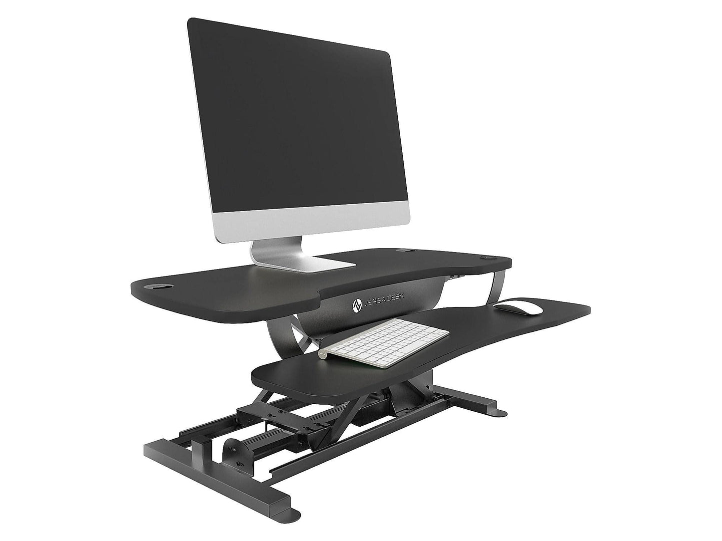 VERSADESK PowerPro 36” x 24” Standing Desk Converter | 7.75” - 23.5” Electric Height Adjustable Sit to Stand Desk Riser w/Keyboard Tray & USB Hub - Ergonomic Workstation for Home & Office, Black
